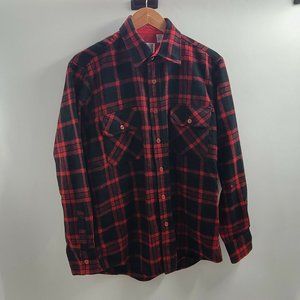 VTG PENFIELD‎ Trailwear Wool Blend Button Up Shirt Men’s Red Black Plaid Medium